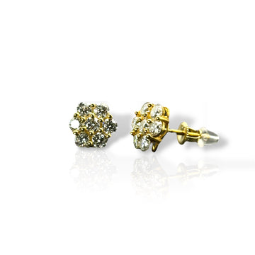 14k Moissanite Flower Earrings