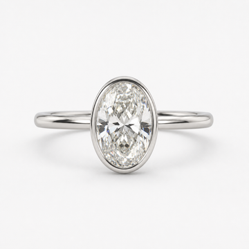 Custom Oval Bezel Set Engagement Ring