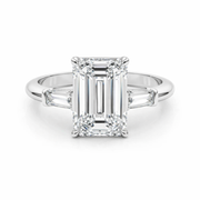 Baguette 3-Stone Emerald Cut Engagement Ring