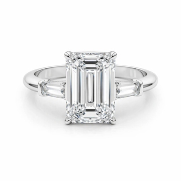 Baguette 3-Stone Emerald Cut Engagement Ring