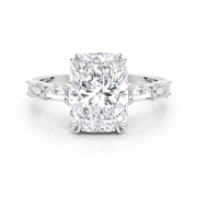 Cushion Baguette Engagement Ring