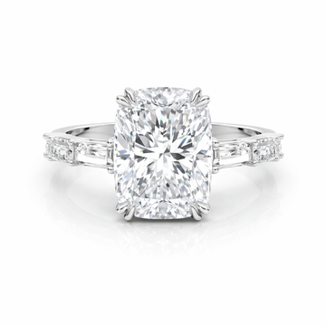 Cushion Baguette Engagement Ring