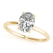 Oval with Hidden Halo Engagement Ring