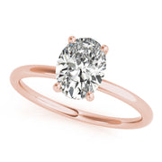 Oval with Hidden Halo Engagement Ring
