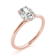 Oval with Hidden Halo Engagement Ring