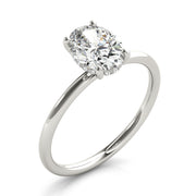 Oval with Hidden Halo Engagement Ring