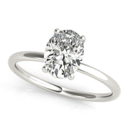 Oval with Hidden Halo Engagement Ring