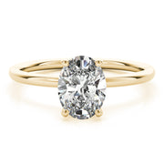 Oval with Hidden Halo Engagement Ring