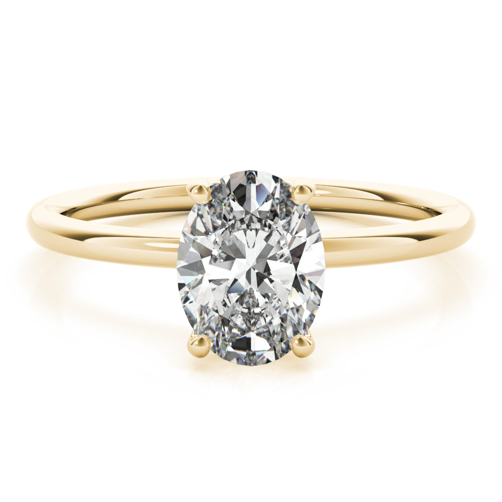 Oval with Hidden Halo Engagement Ring