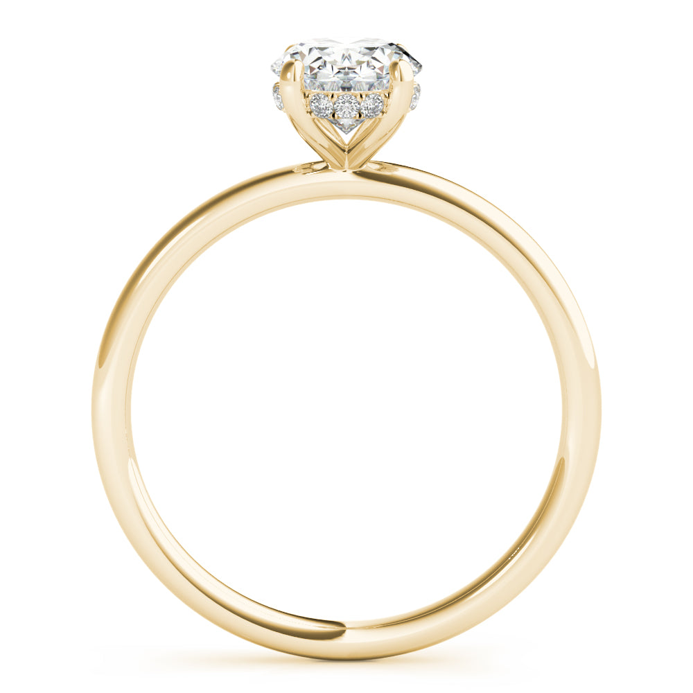 Oval with Hidden Halo Engagement Ring