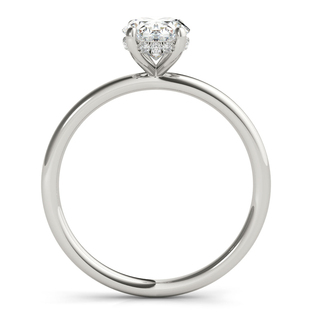 Oval with Hidden Halo Engagement Ring