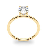 Oval with Hidden Halo Engagement Ring