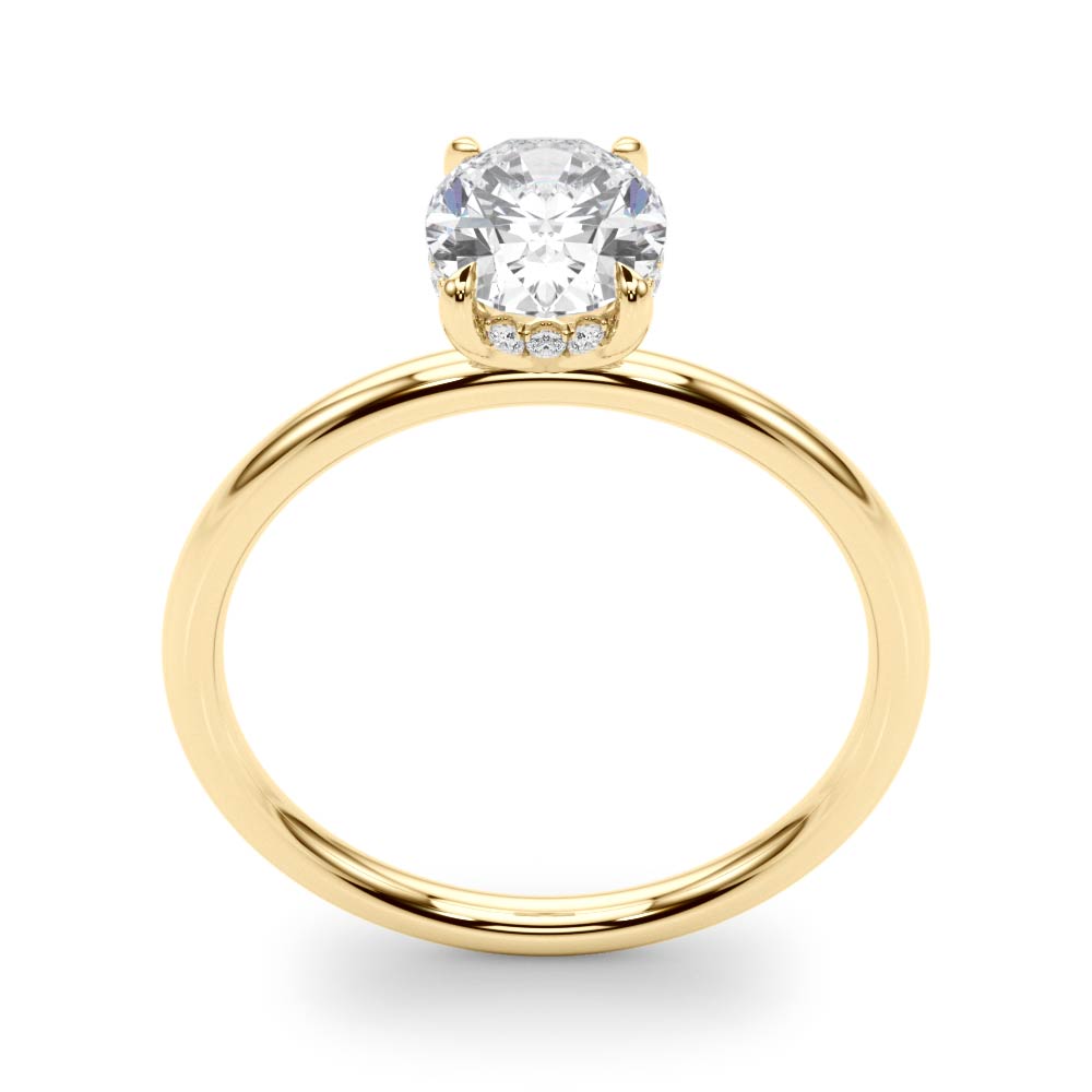 Oval with Hidden Halo Engagement Ring