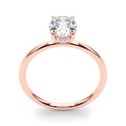 Oval with Hidden Halo Engagement Ring