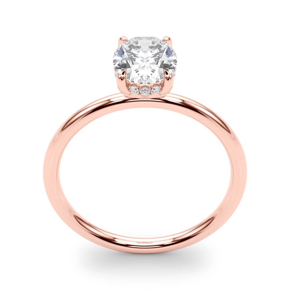 Oval with Hidden Halo Engagement Ring