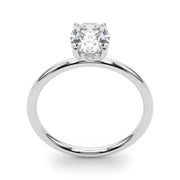Oval with Hidden Halo Engagement Ring