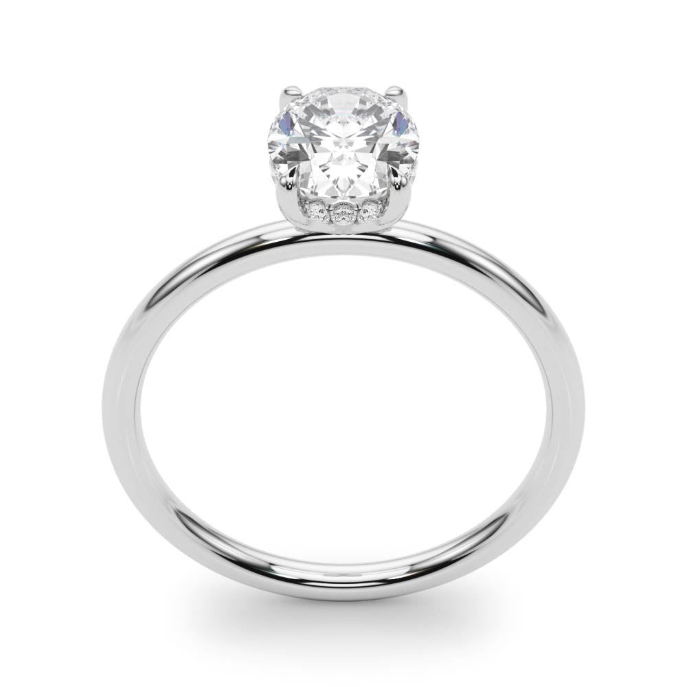 Oval with Hidden Halo Engagement Ring