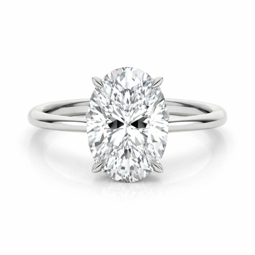 Oval with Hidden Halo Engagement Ring