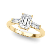Baguette 3-Stone Emerald Cut Engagement Ring