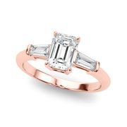 Baguette 3-Stone Emerald Cut Engagement Ring