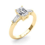 Baguette 3-Stone Emerald Cut Engagement Ring