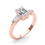 Baguette 3-Stone Emerald Cut Engagement Ring