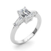 Baguette 3-Stone Emerald Cut Engagement Ring