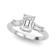 Baguette 3-Stone Emerald Cut Engagement Ring