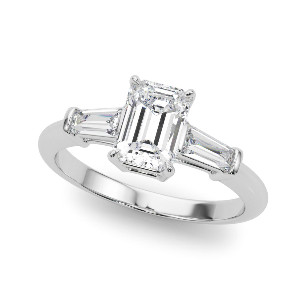 Baguette 3-Stone Emerald Cut Engagement Ring