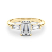 Baguette 3-Stone Emerald Cut Engagement Ring