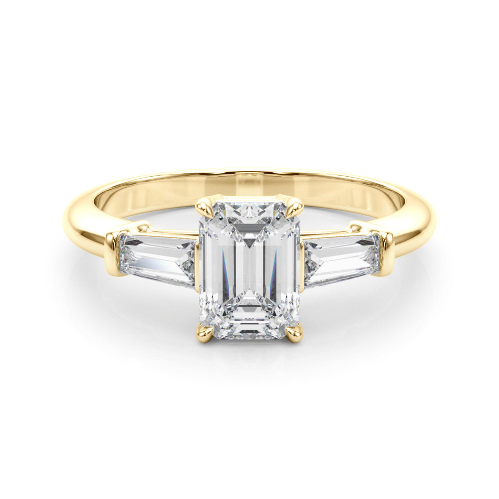 Baguette 3-Stone Emerald Cut Engagement Ring