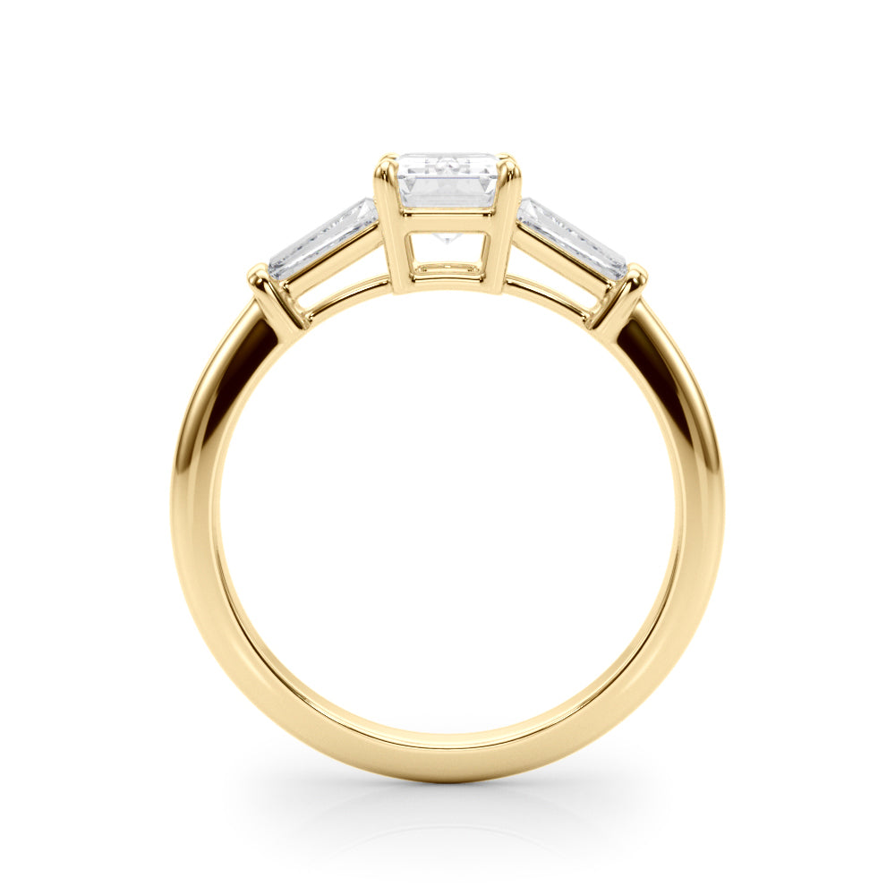 Baguette 3-Stone Emerald Cut Engagement Ring