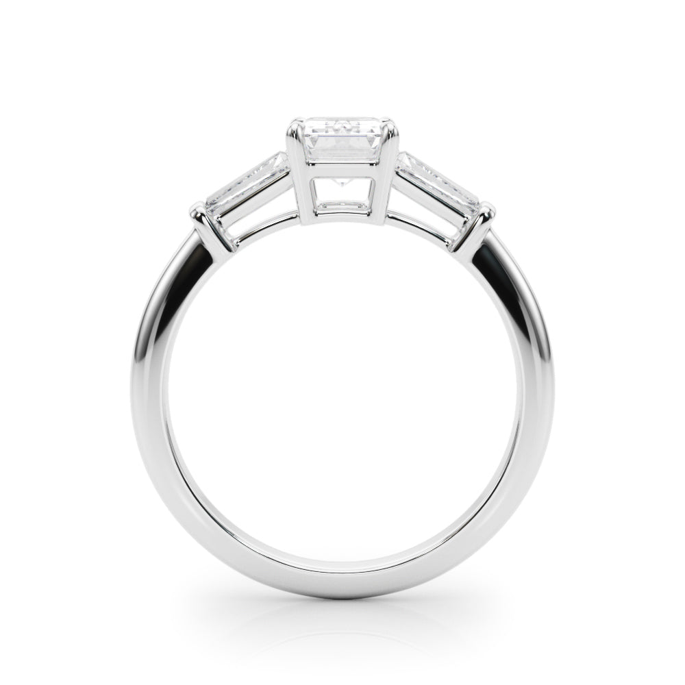 Baguette 3-Stone Emerald Cut Engagement Ring