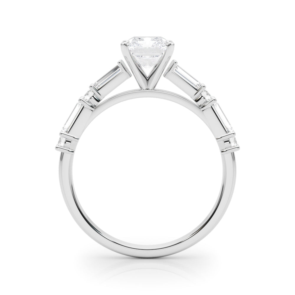 Cushion Baguette Engagement Ring