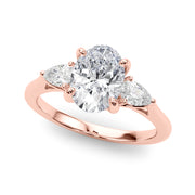Elegant three stone Oval with Pear Accents