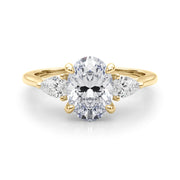 Elegant three stone Oval with Pear Accents