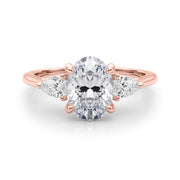 Elegant three stone Oval with Pear Accents