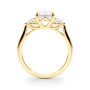 Elegant three stone Oval with Pear Accents