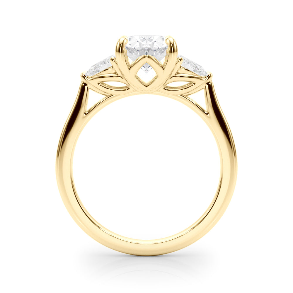 Elegant three stone Oval with Pear Accents