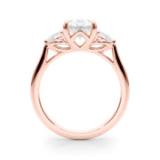 Elegant three stone Oval with Pear Accents