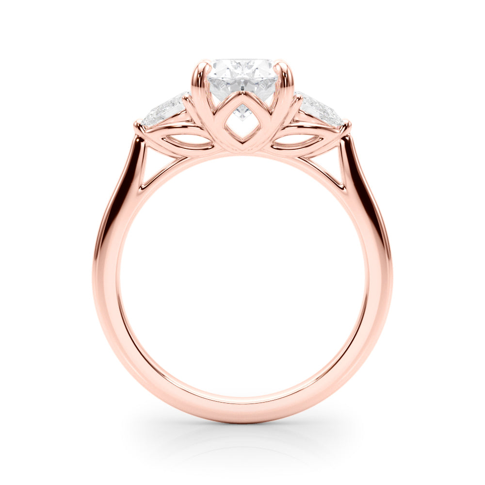 Elegant three stone Oval with Pear Accents