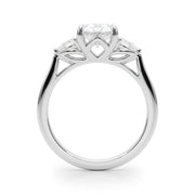 Elegant three stone Oval with Pear Accents