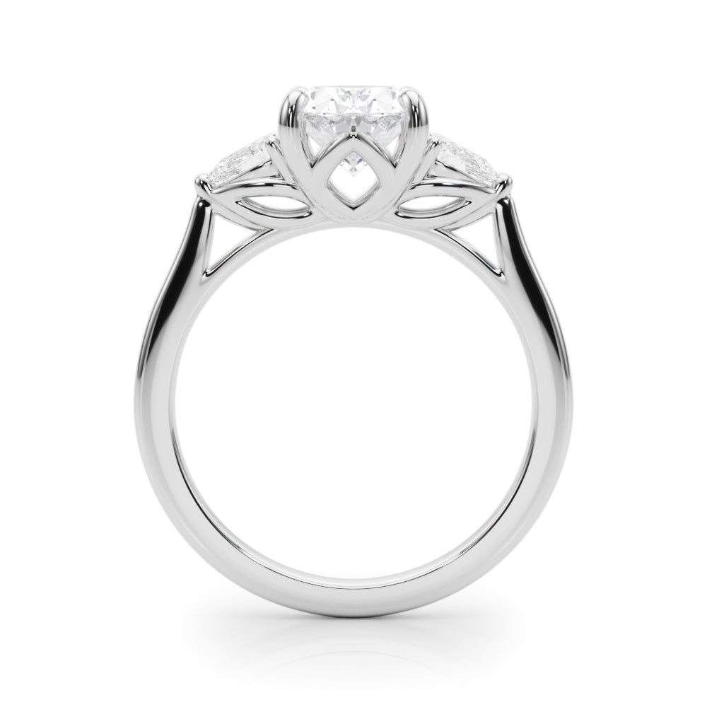 Elegant three stone Oval with Pear Accents