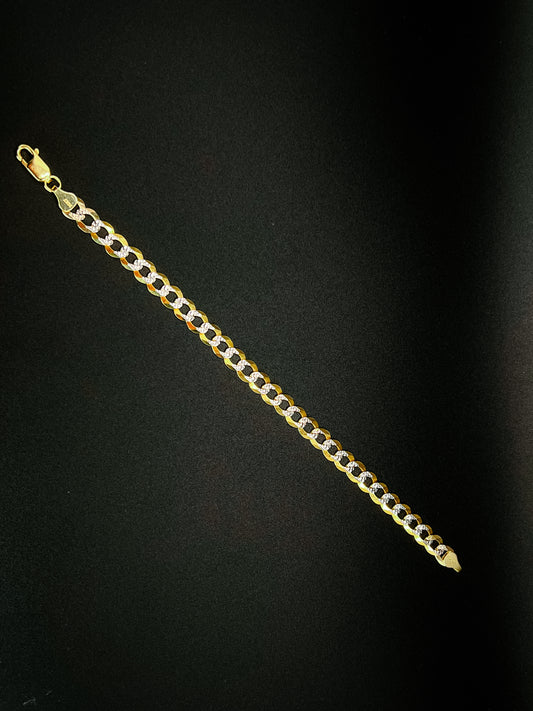 14k Diamond Cut Curb Link Bracelet