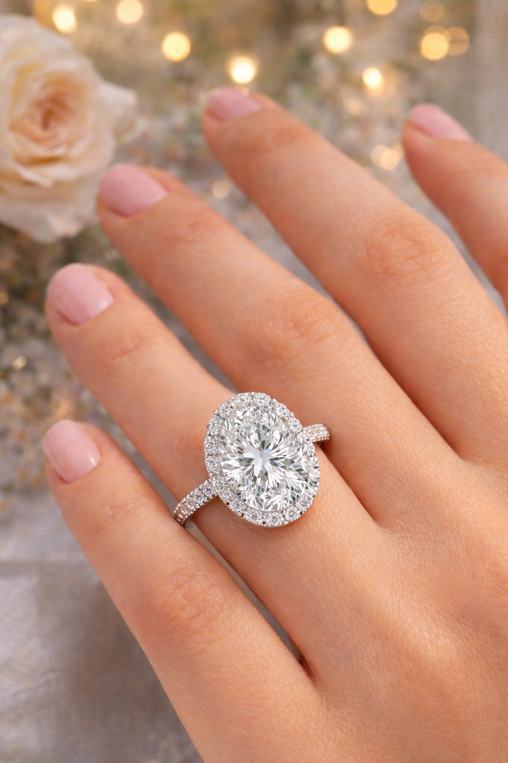 Halo Oval with Accented Band