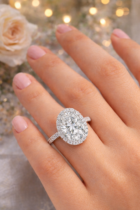 Halo Oval with Accented Band