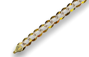 14k Diamond Cut Curb Link Bracelet