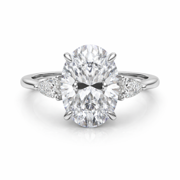 Elegant three stone Oval with Pear Accents