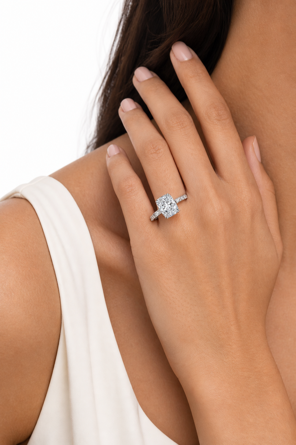 Cushion Baguette Engagement Ring
