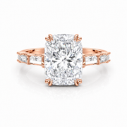 Cushion Baguette Engagement Ring